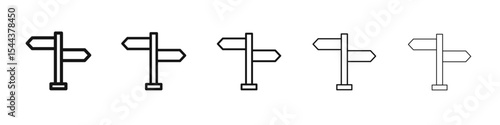Directions icon vector outline set illustration sign