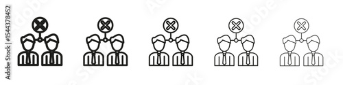 Disagreement icon vector outline set illustration sign