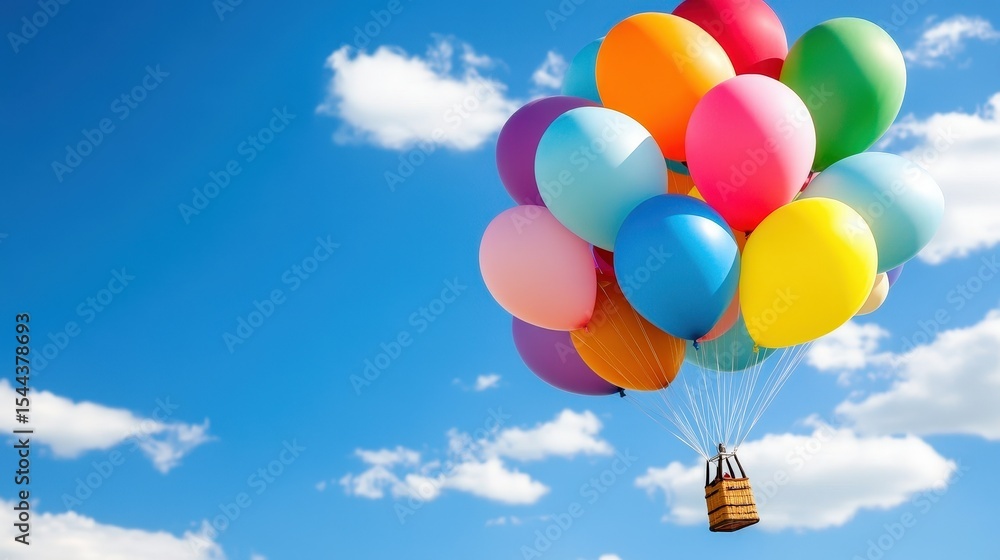 Fototapeta premium Colorful Balloons Floating in Sky
