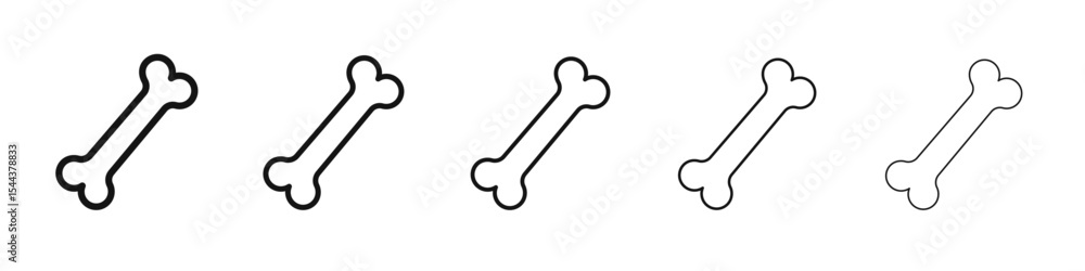 Dog bone icon vector outline set illustration sign Dog bone icon vector outline set illustration sign