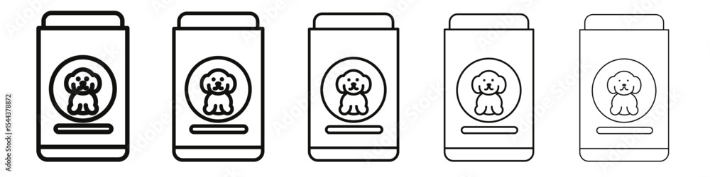 Dog food icon vector outline set illustration sign Dog food icon vector outline set illustration sign