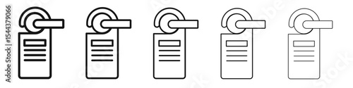 Door hanger icon vector outline set illustration sign