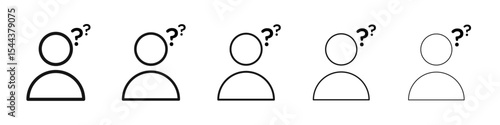 Doubts button icon vector outline set illustration sign