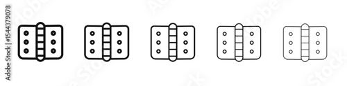 Door hinge icon vector outline set illustration sign