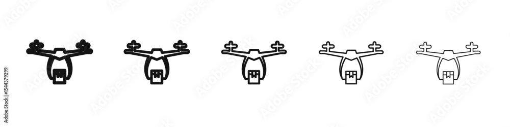 drone delivery icon vector outline set illustration sign drone delivery icon vector outline set illustration sign