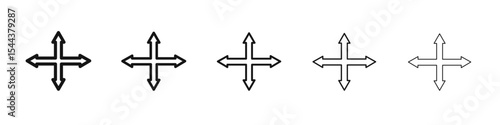 Drag icon vector outline set illustration sign