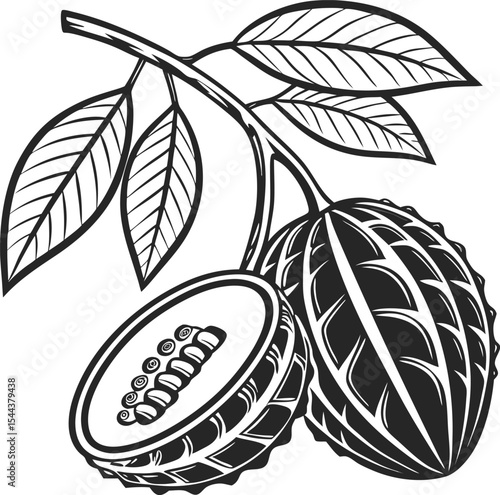 Green apple and ripe mango fruit vector illustration seamless pattern design