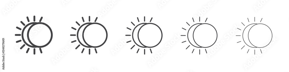 Obraz premium Eclipse icon vector outline set illustration sign
