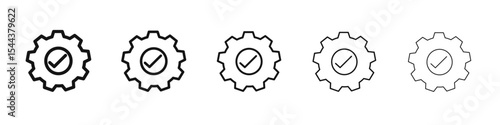 Easy Installation icon vector outline set illustration sign