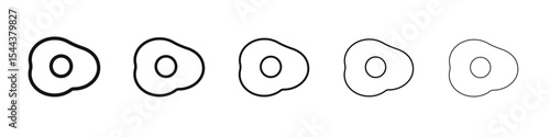 Egg fried icon vector outline set illustration sign