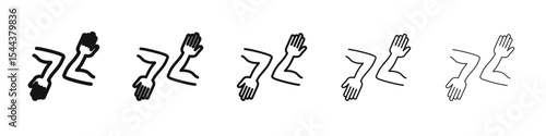 elbow greeting icon vector outline set illustration sign