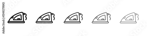 Electric Iron icon vector outline set illustration sign