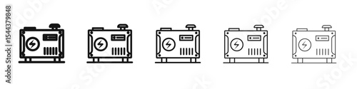 Electric generator icon vector outline set illustration sign