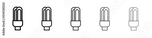 energy efficiency light bulb icon vector outline set illustration sign