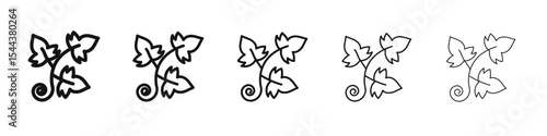 English ivy icon vector outline set illustration sign