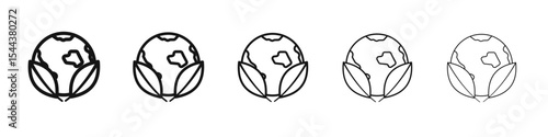 Environment icon vector outline set illustration sign