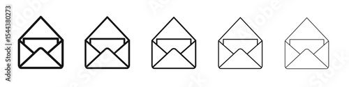 Photos Envelope open icon vector outline set illustration sign