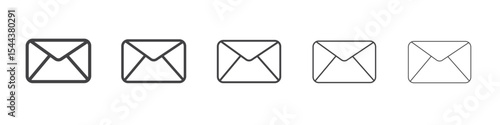 Envelope icon vector outline set illustration sign