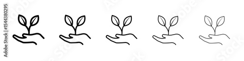 Environment icon vector outline set illustration sign