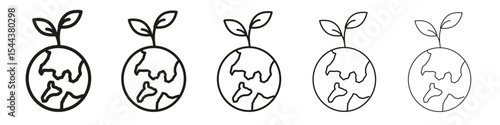 Environment icon vector outline set illustration sign