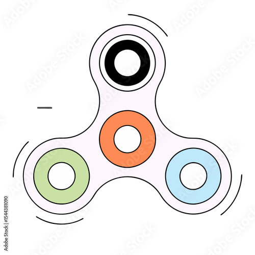 Colorful fidget spinner silhouette design element