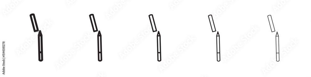 Eyeliner icon vector outline set illustration sign Eyeliner icon vector outline set illustration sign