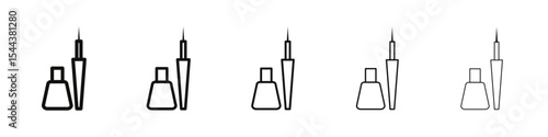 Eyeliner icon vector outline set illustration sign