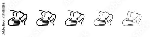 face massage icon vector outline set illustration sign