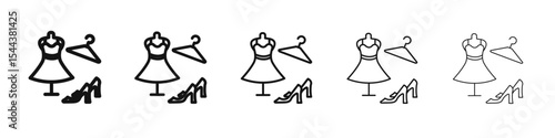 Fashion boutique icon vector outline set illustration sign