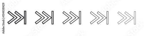 Fast forward icon vector outline set illustration sign
