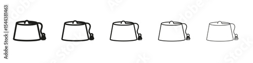 fez hat icon vector outline set illustration sign