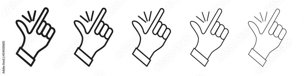 Obraz premium Finger snapping icon vector outline set illustration sign