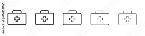 First Aid Icon vector outline set illustration sign