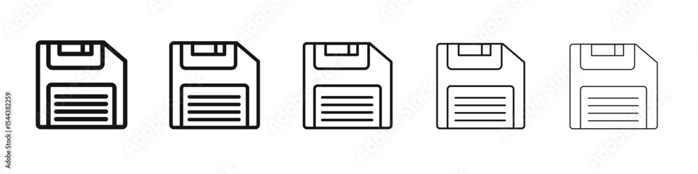 Floppy disk icon vector outline set illustration sign Floppy disk icon vector outline set illustration sign