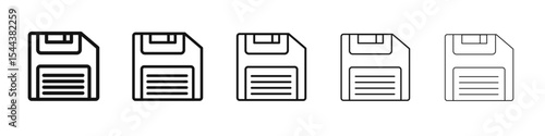 Floppy disk icon vector outline set illustration sign