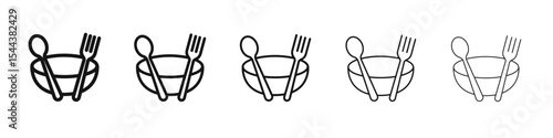 Food icon vector outline set illustration sign