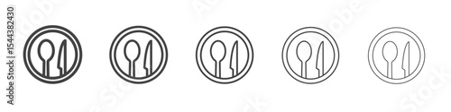 Food icon vector outline set illustration sign