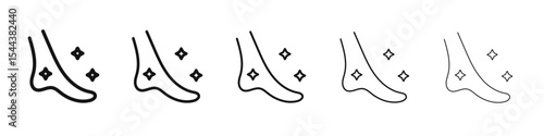 Foot care icon vector outline set illustration sign