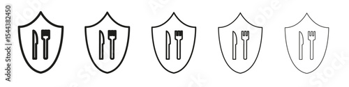 Food safety icon vector outline set illustration sign