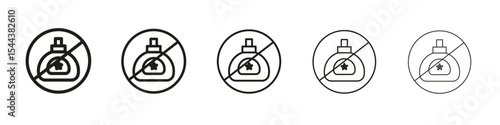 Forbidden perfume sign vector outline set illustration sign