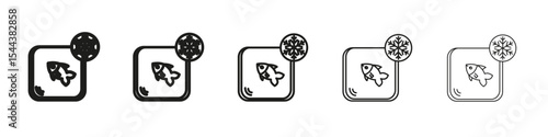 Frozen food icon vector outline set illustration sign