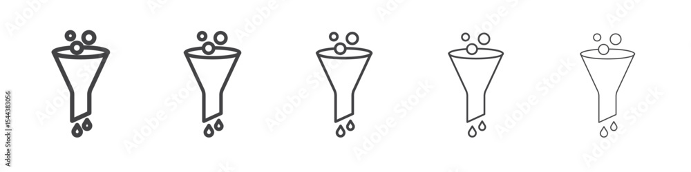 Obraz premium Funnel icon vector outline set illustration sign