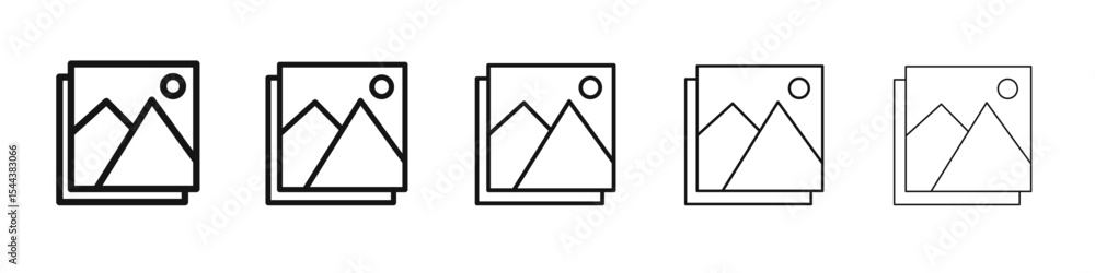 Gallery icon vector outline set illustration sign Gallery icon vector outline set illustration sign