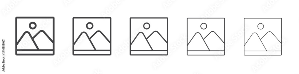 Gallery icon vector outline set illustration sign Gallery icon vector outline set illustration sign