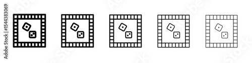 Game board icon vector outline set illustration sign