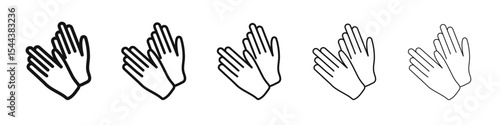 Garden gloves icon vector outline set illustration sign