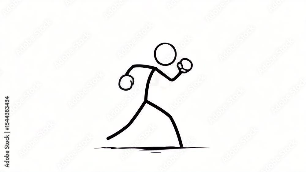 animated stickman figure practicing boxing animated stickman figure practicing boxing