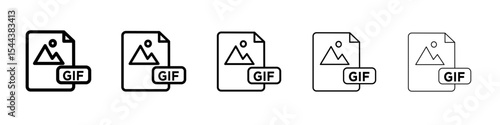 Gif icon vector outline set illustration sign