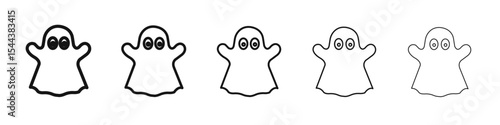 Ghost icon vector outline set illustration sign