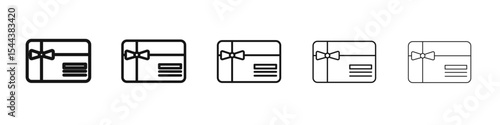 Gift card icon vector outline set illustration sign